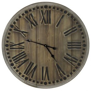 Natural Aged Wood Farmhouse Clock