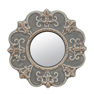 Antique Gray Ceramic Wall Mirror