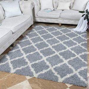 Gray Classic Pattern Shag Area Rug