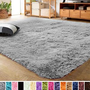 Fluffy Soft Modern Gray Area Rug