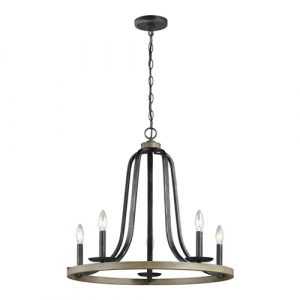 Farmhouse Circle Metal Chandelier