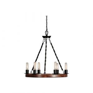 Farmhouse Wood Circular Chandelier