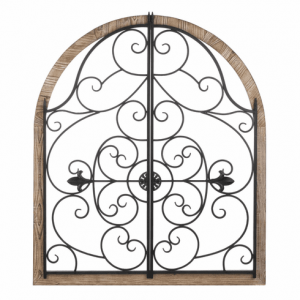 Arched Wood and Iron Wall Decor