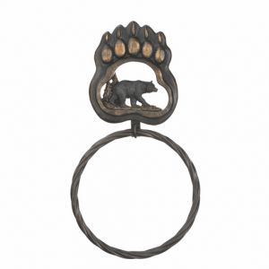 Wild Black Bear Paw Towel Ring