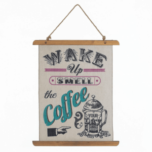 Fun Coffee Perk Up Linen Wall Art