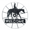 Cowboy Horse 'n Wheel Welcome Sign