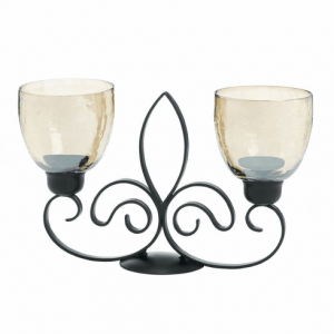 Fleur-de-lis Dual Candle Holder