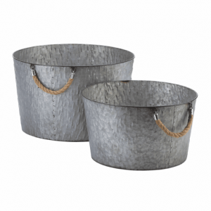 Rustic Galvanized Textured Buckets
