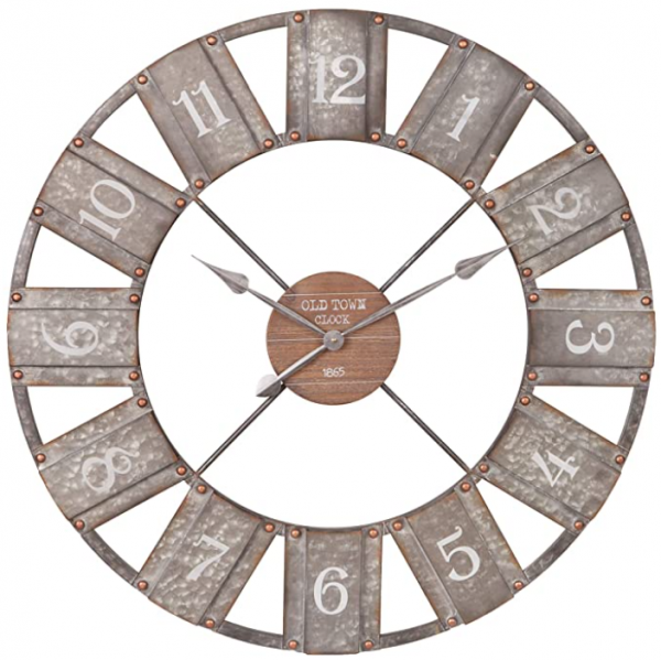 Large Galvanized Windmill Clock