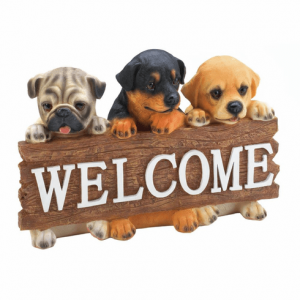 Cute Puppy Dog Welcome Plaque